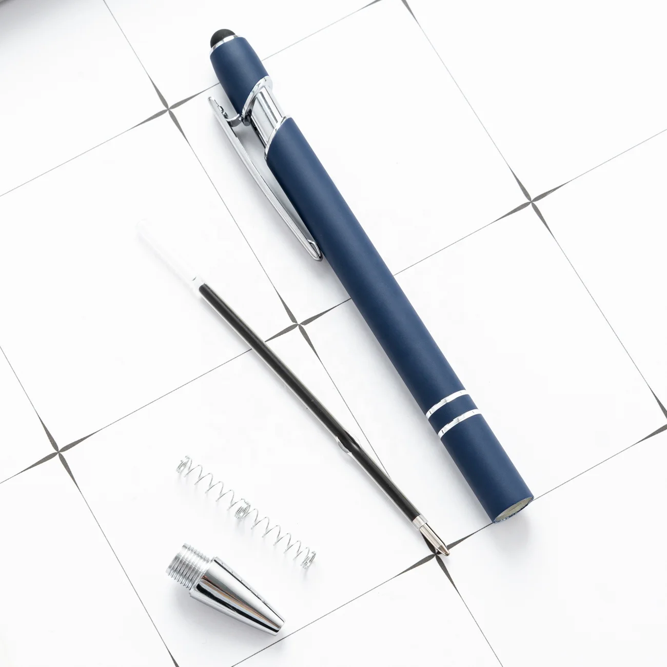 Promotional 2022 New Multi Function Metal Ball Ballpen for Smart Phone Soft Stylus With Logo 2 in 1 Touch Screen Ballpoint Pen