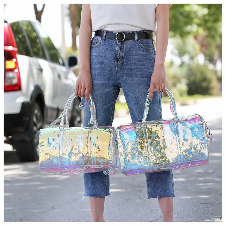 Holographic Transparent Bag Women Handbag Sac Holo Laser Prism Travel Bag  2021