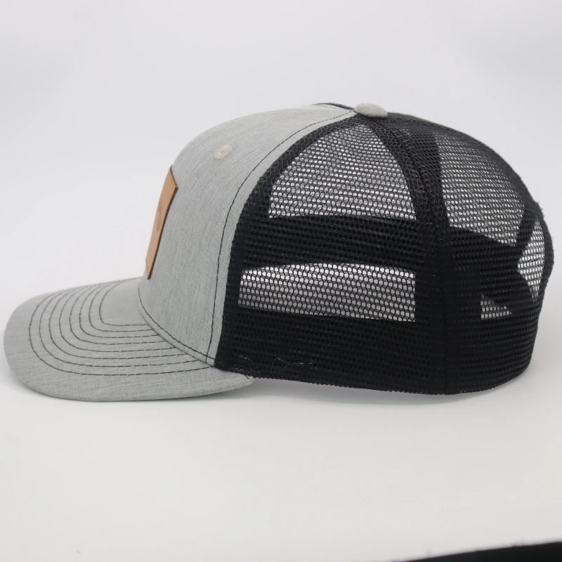 Custom Logo Two Tone 6 Panel Sports Caps Leather Patch Gorras ...