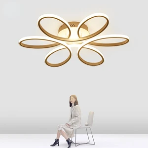 Modern Flower Shape Ceiling Lamps Living Room 220v Acrylic Gold ultra Thin Led Acrylic Ceiling Chandelier Light
