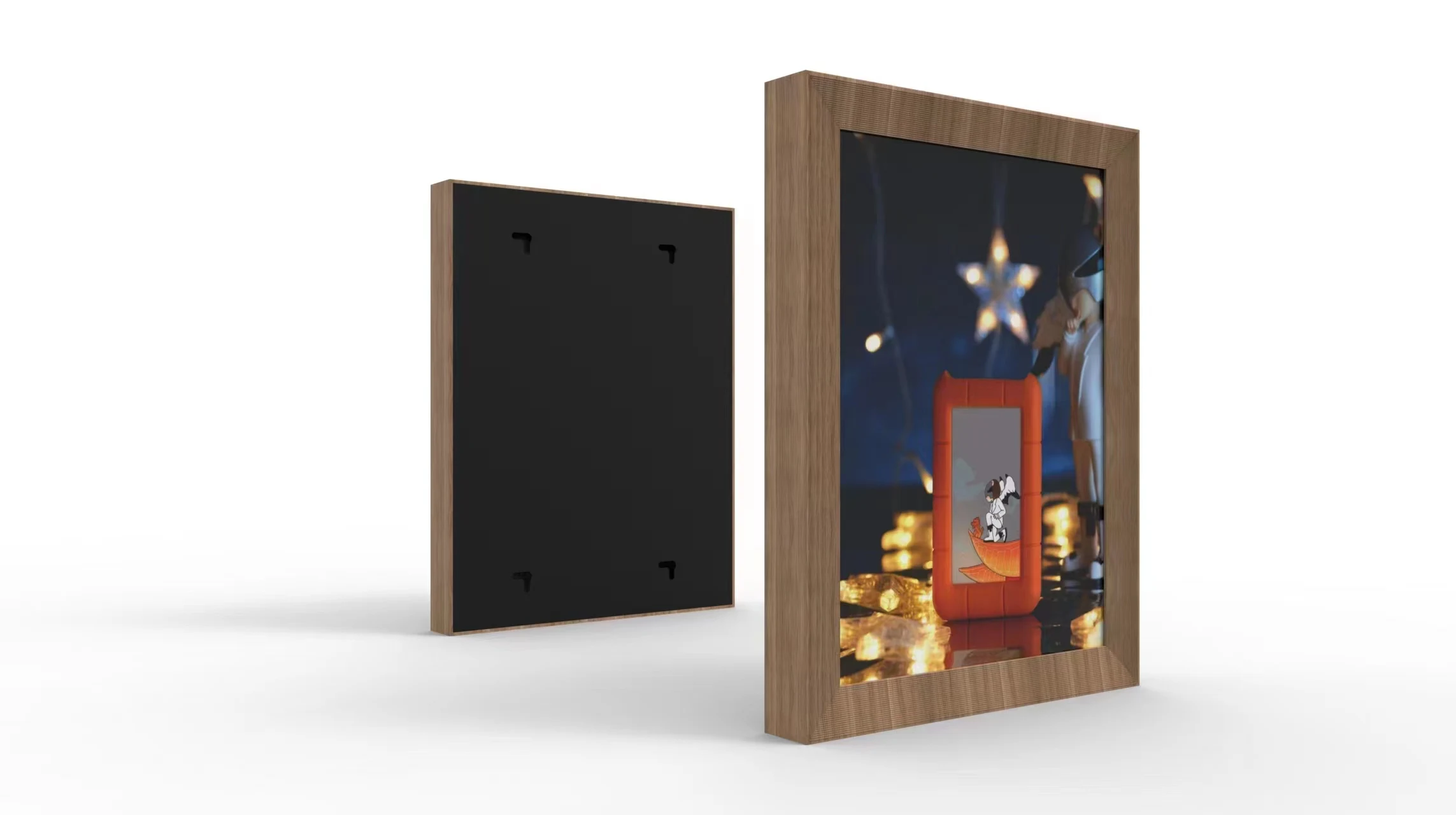 Intelligent Wood Digital Picture Frame with Wifi App NFT Display Crypto  Wallet Video Museum Art Clock & MP3 Audio US Plug