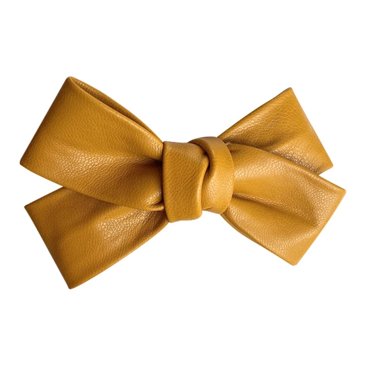 Новый дизайн кожаная заколка для волос с бантом девочек аксессуары в Корейском стиле женские банты