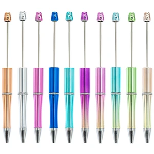 Custom Ballpoint Pen Cheap 1.0mm  Creative DIY Plastic Beaded Ballpoint Pen Promotional Advertising Office Use Custom Ball Pen