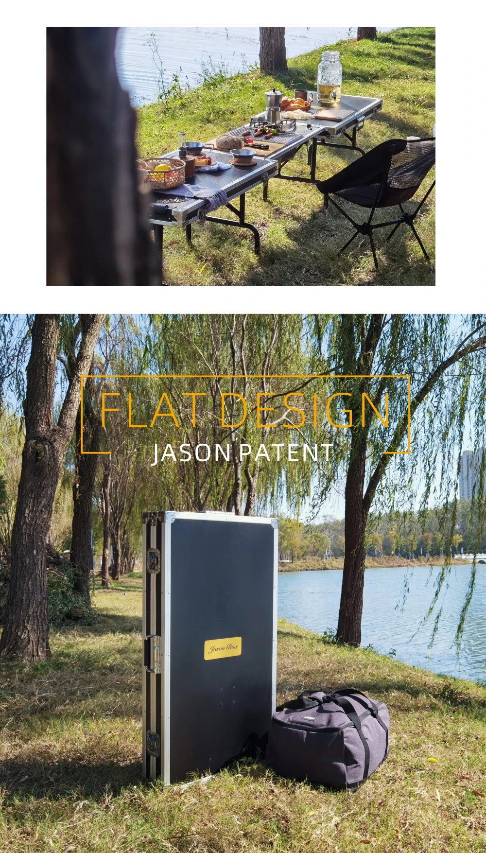 Schwarze Flache Box IGT-Modul Große Erweiterbare Faltbare Campingbox Mobile Outdoor-Station – Detail 2