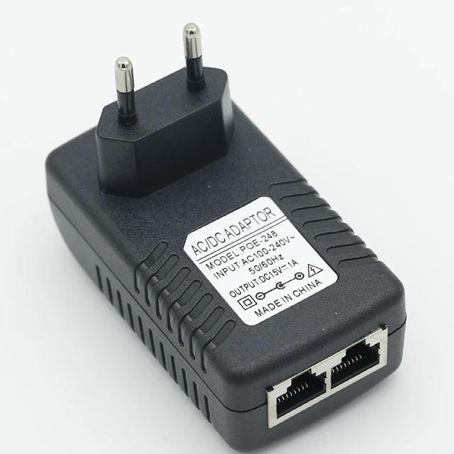 OEM/ODM DC EU Monitoring POE Power Supply 15V1A Wireless IP Camera Switch Network Port Adapter With Plug-In Connection Poe Adapt