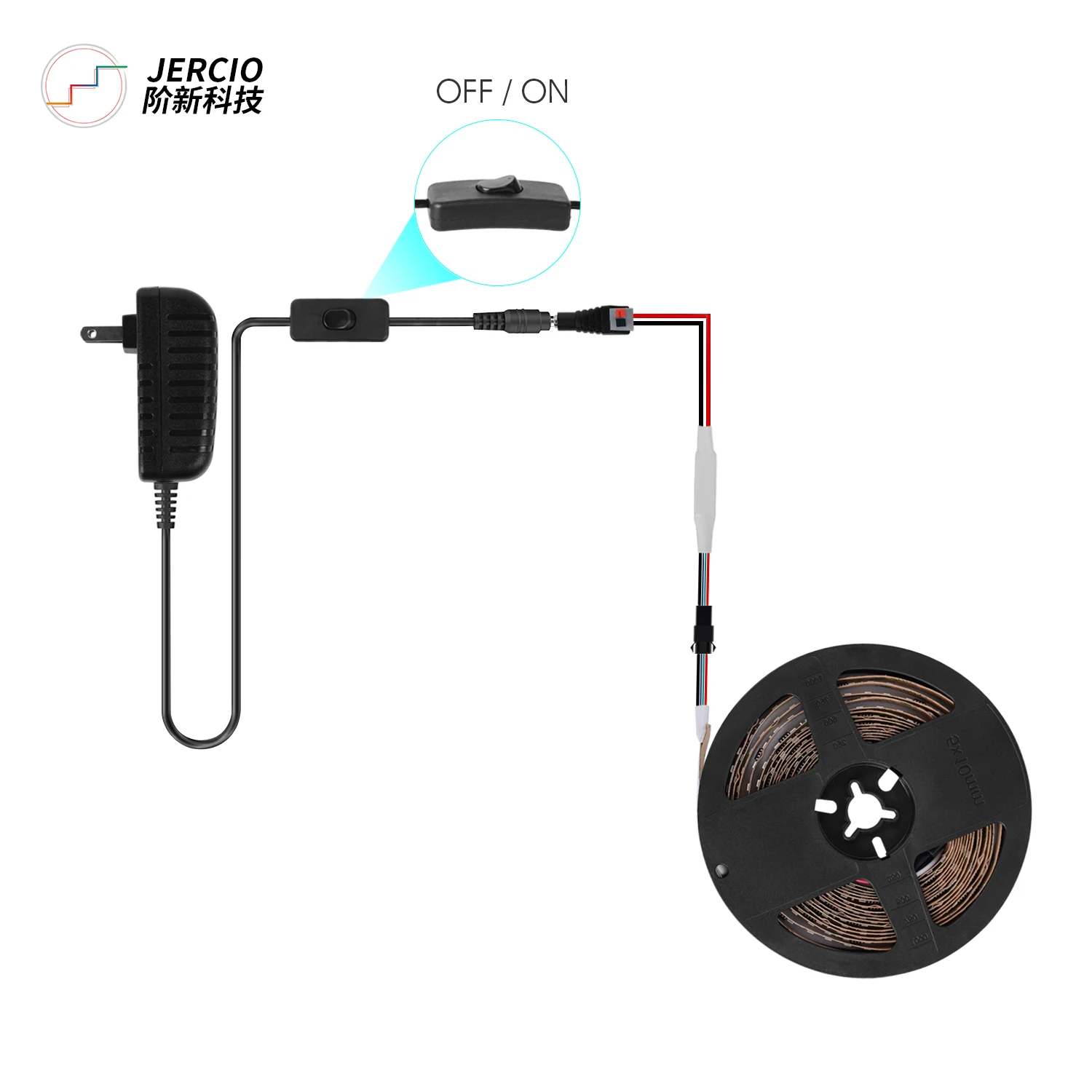 Jercio 5M LED Light Strip Motion Sensor 12V Under Cabinet Light Kitchen Lamp 2835 Ribbon LED Strip Stairs Lighting