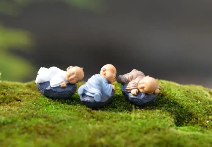 Mini Crafts Relax air Plant Decoration Sculptures Buddha Miniature Desktop  Zen Garden Statues