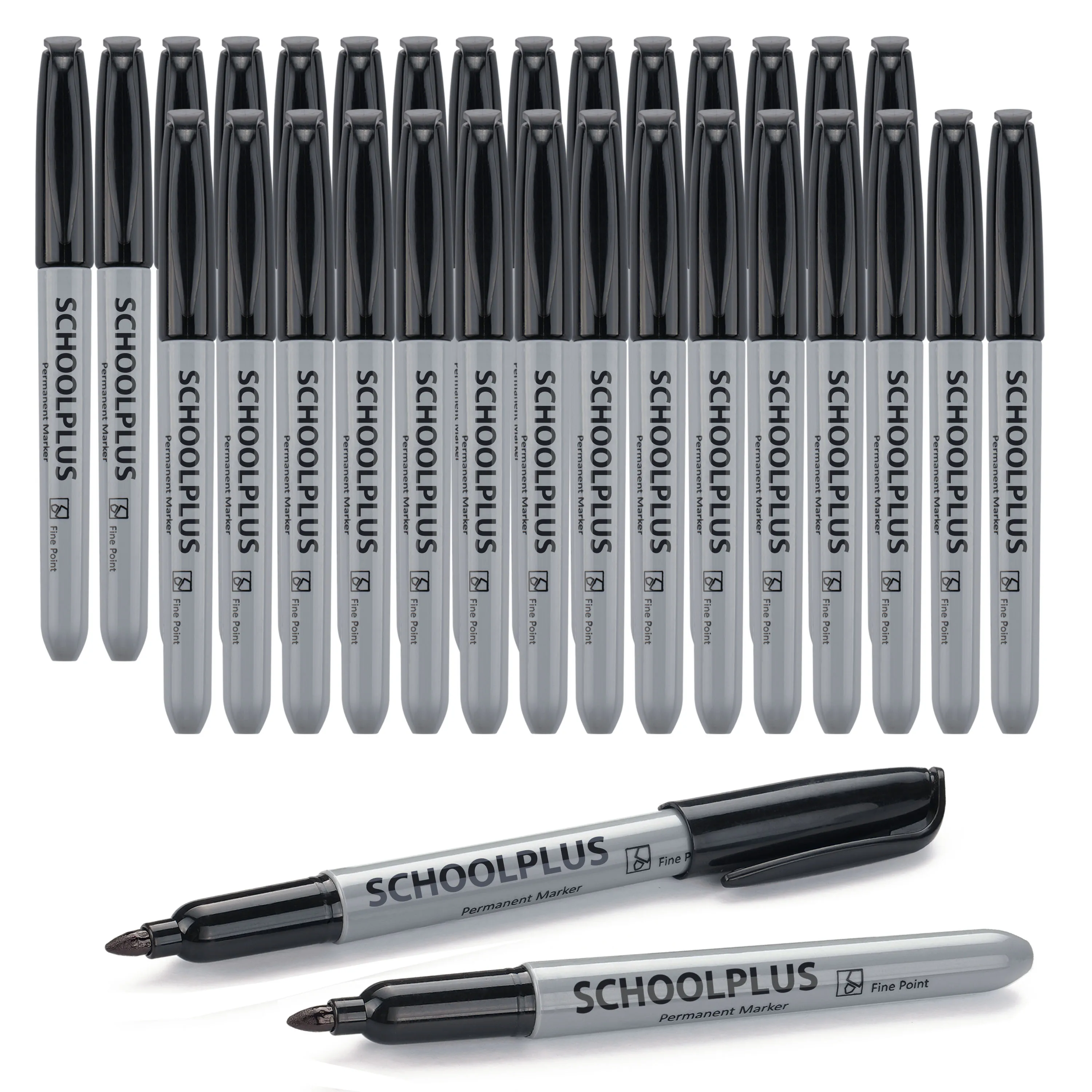 Черный тонкий Перманентный маркер работает на пластике, дереве, камне, металле и стекле