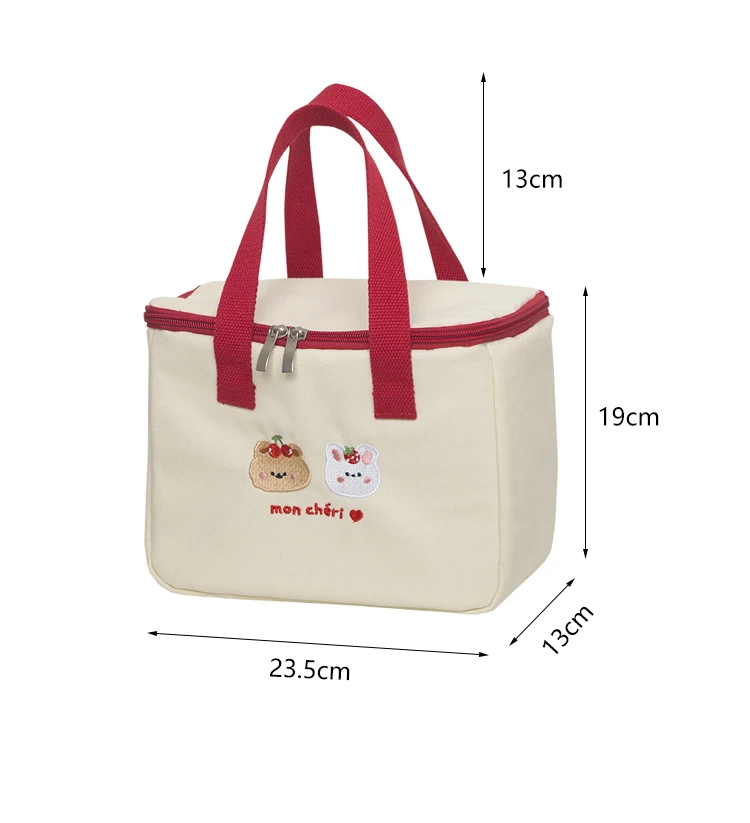 Waterproof Zipper Closure Foldable Eco-Friendly Non-Woven Picnic Food Cooler Bag Portable Thermal Insulated Lunch Bag details