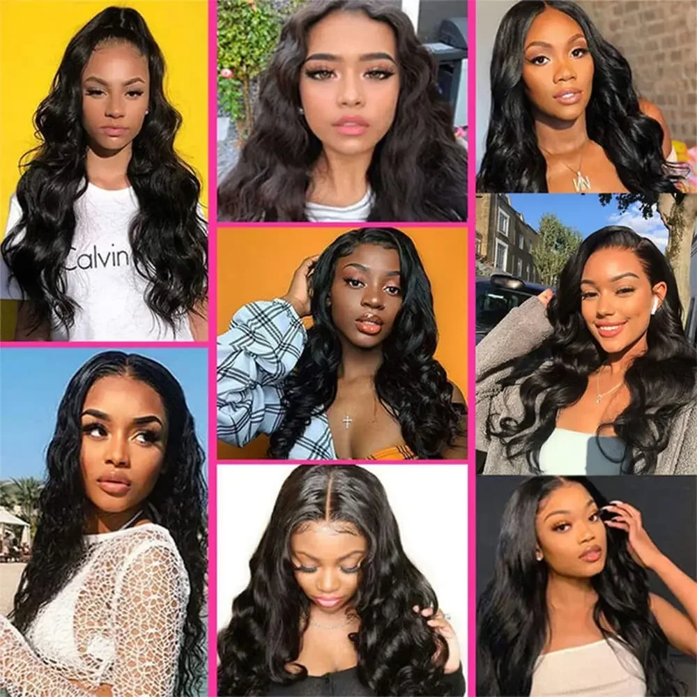 13x4 Lace Frontal Closure Body Wave Brazilian Virgin Human Hair Pre Plucked Baby Hair Natural Black #1B_voghion.com