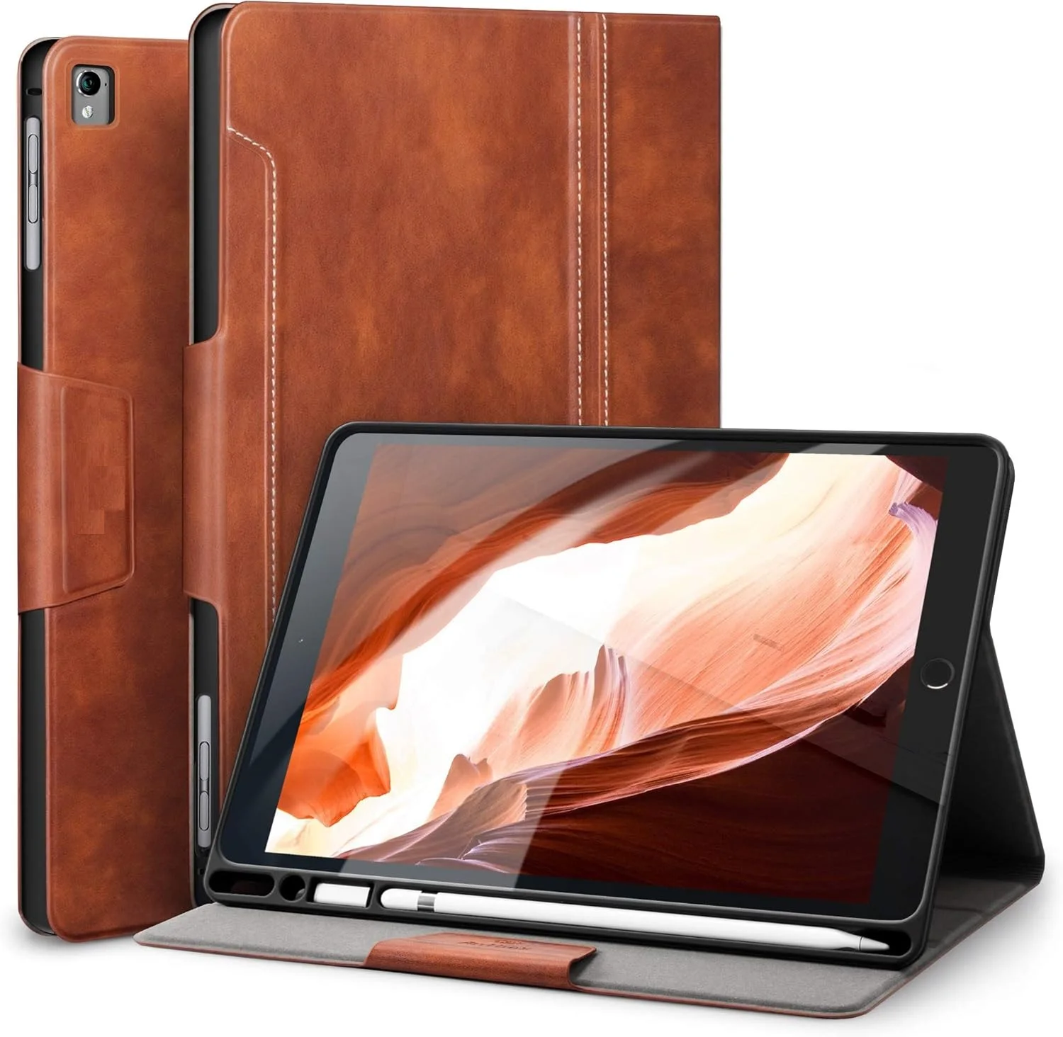 カスタムレザー タブレットケース iPad Air Pro 13 11 10.9インチ デザイン付き ビジネスカバー 衝撃吸収 ODM OEM ロゴ 素材