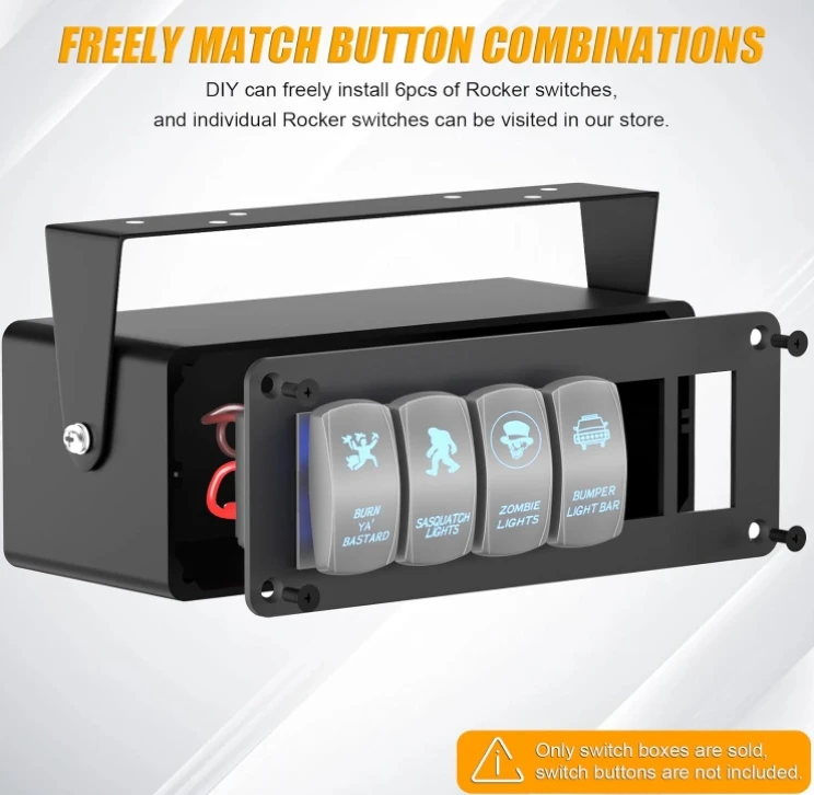 専用 5BOX NEW DIY Installation Housing DC 12V /24V 6 Gang Rocker
