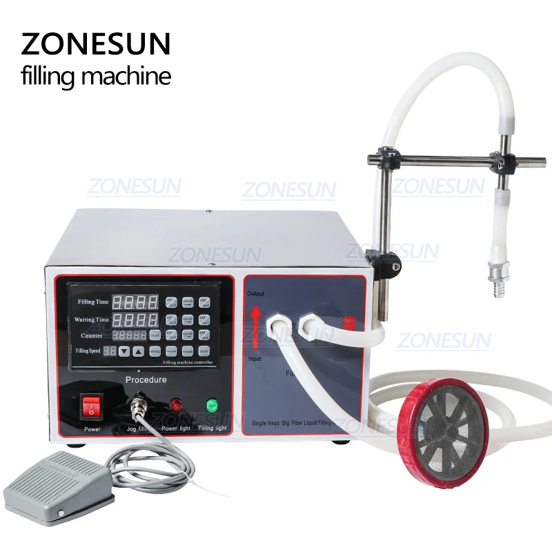ZONESUN GZ-GFK17A полуавтоматическая машина для наполнения стирального масла для приготовления воды, сока, молока, жидкости