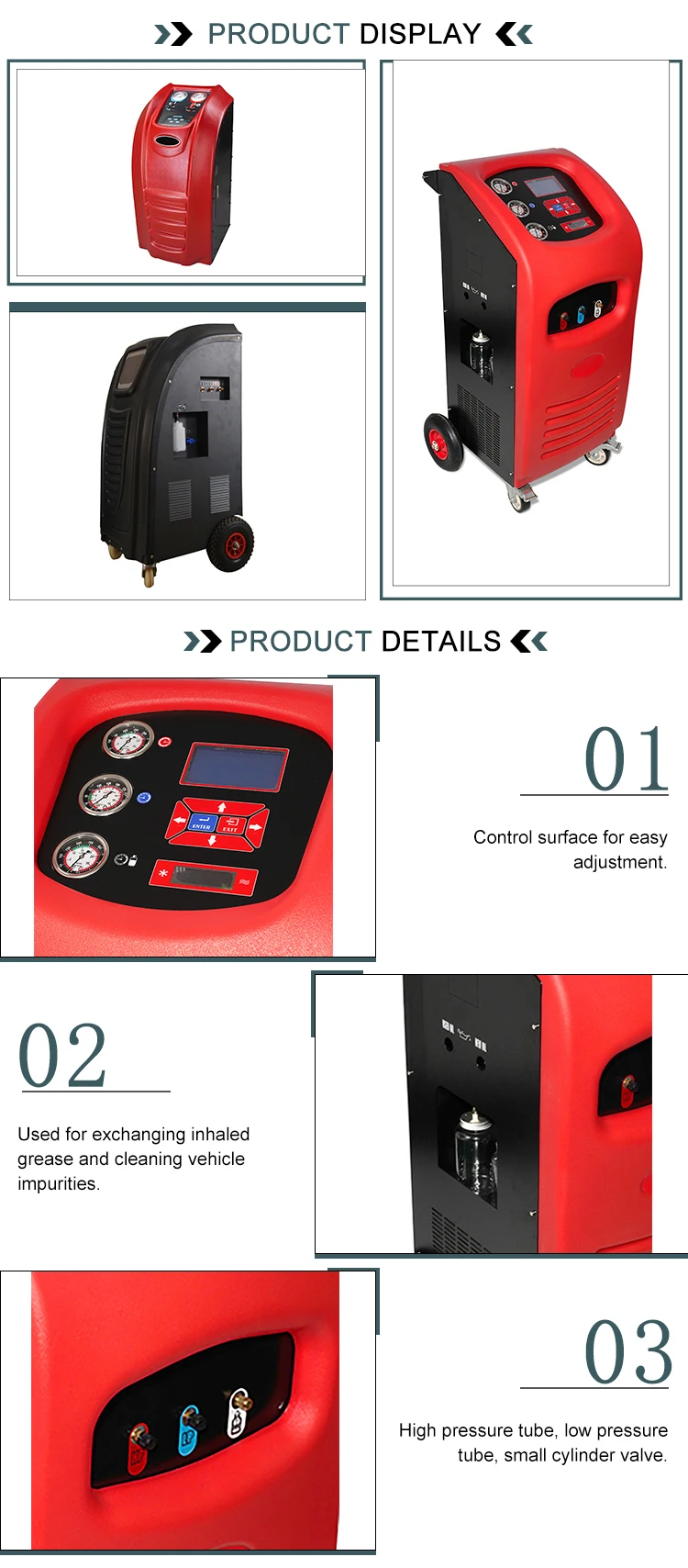 Car R134a AC Machine Full Auto Refrigerant Recycle Recovery Machine Flushing Machine details