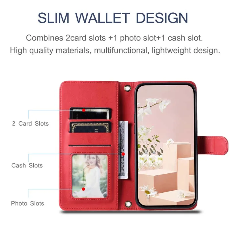 COMAKU Cover Farfalla Per Oppo A98 5G – Custodia In Pelle PU Con Porta Carte, Portafoglio E Supporto, Colore Blu - 3