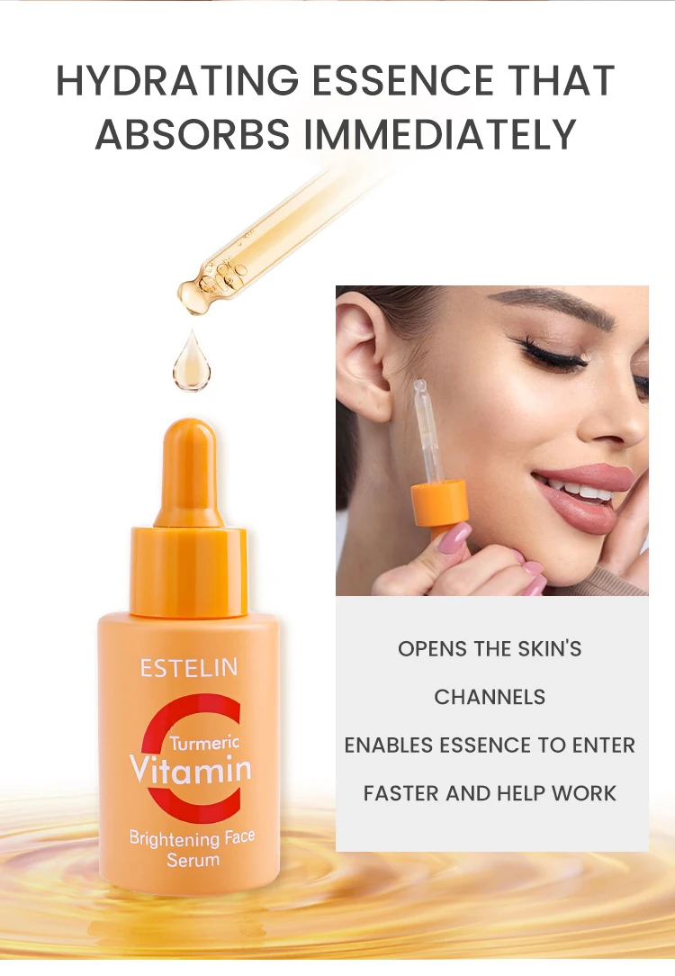 Wholesale ESTELIN Skin Care Brightening Vitamin C Turmeric Face Serum 30ml