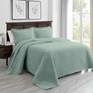 Hot Sell Microfiber Embroidery Bedspread Full king Queen Size Bedspread Customized Bedding Quilt Set for Living Room