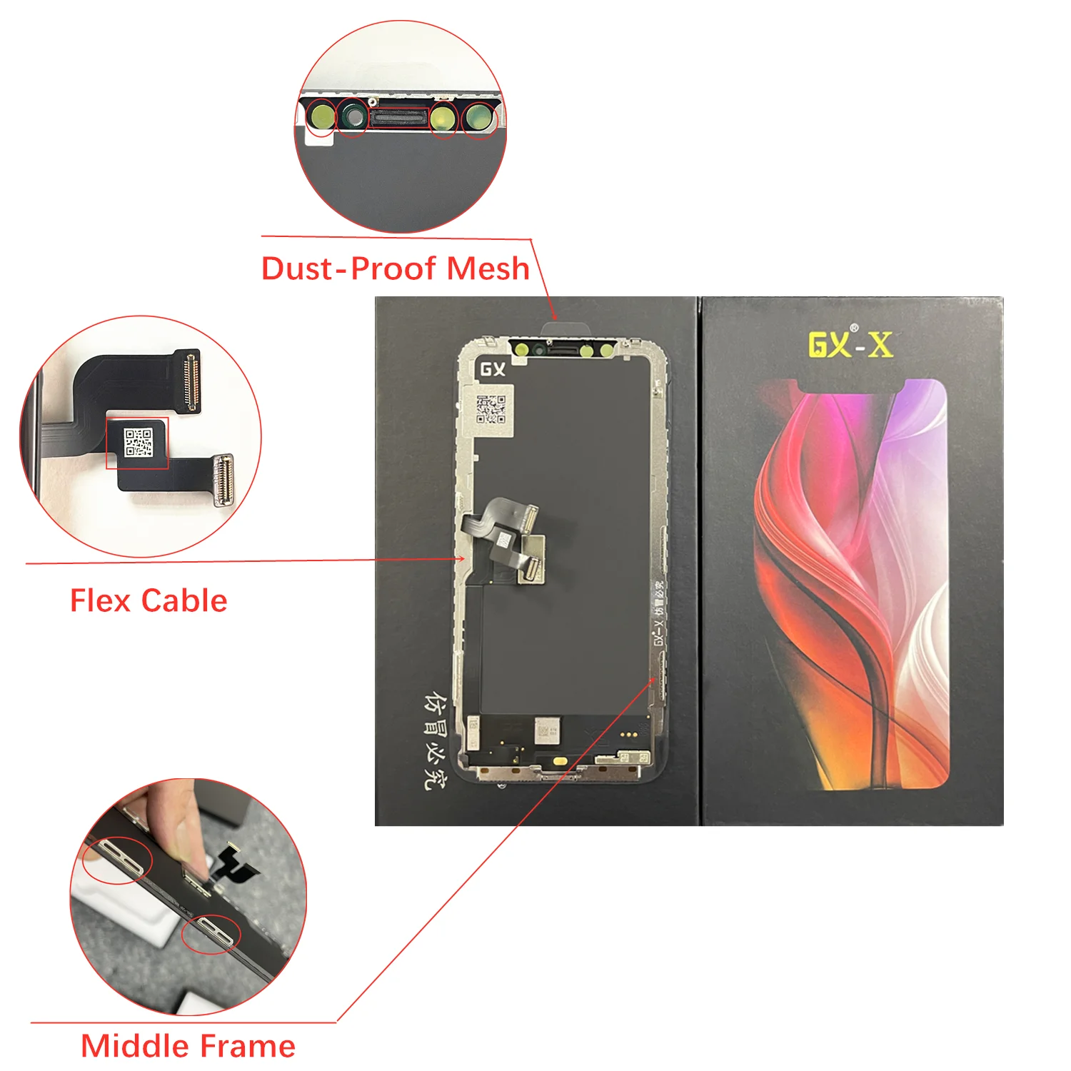 JK GX ZY OLED LCD Display for Iphone X - Tested & Reliable