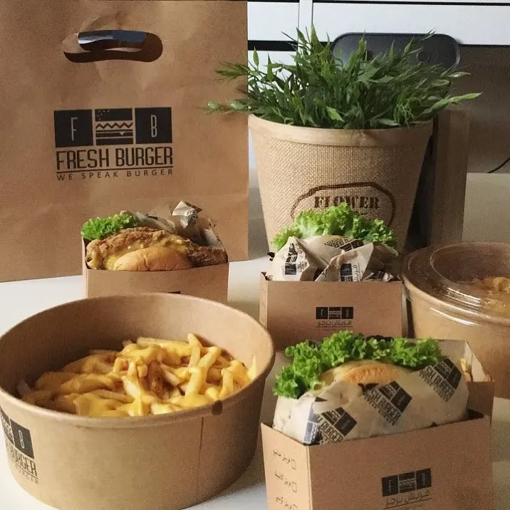 Custom Deluxe Compostable Eco Friendly Paper Boxes Fast Takeaway Box Food Packaging