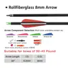Flecha de fibra de vidrio Rollfiberglass de 8 mm
