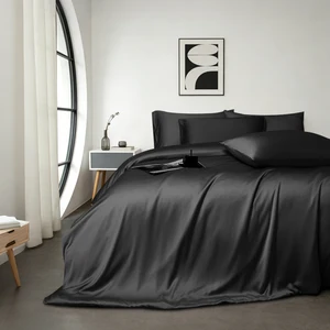 Eco Friendly Oeko-Tex Certified 100% Bamboo Lyocell Duvet Cover Set with Pillowcases King Size 300tc Thread Count Modern Style