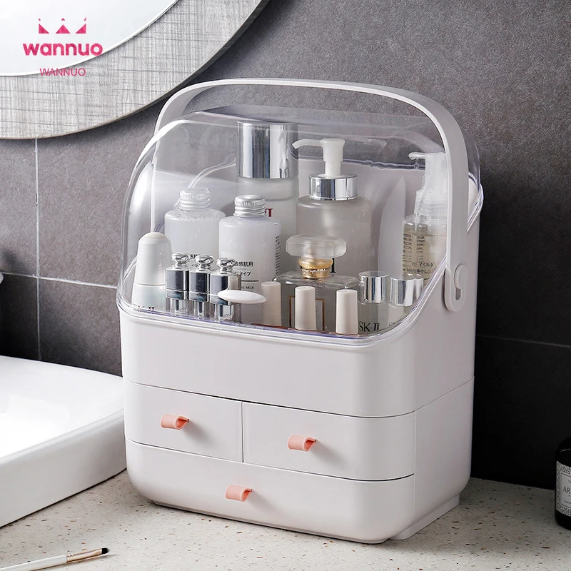 Wannuo Portatilis Cista Plastica Cosmetica Pulveris Exclamantis Cistam Plasticam Cosmeticam Multifunctionalem Organizatricem