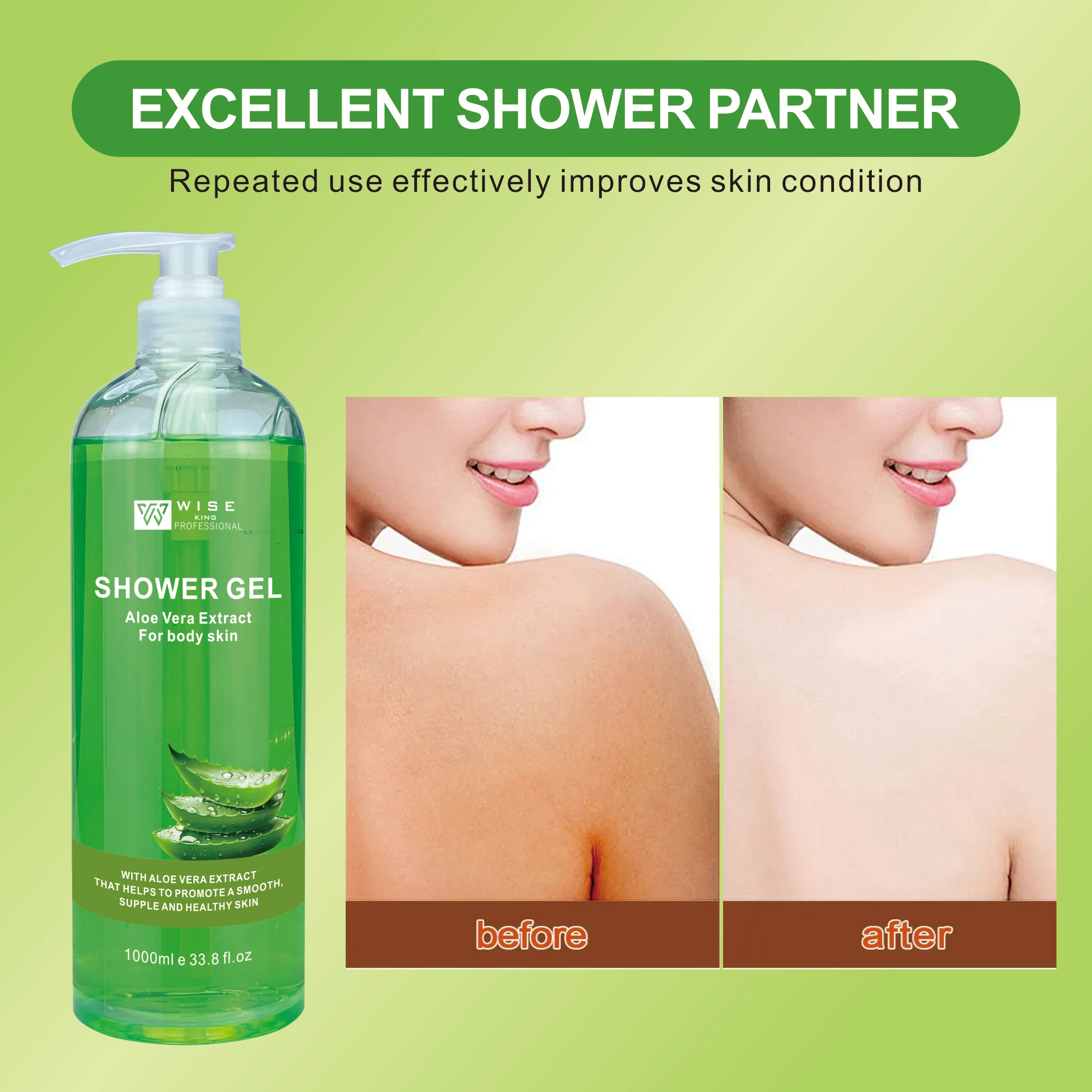 Aloe Vera Moisturizing Shower Gel 1000ml Dense Foam Cleansing Skin  Whitening Shower Gel Family Pack Natural Extract Shower Gel| Alibaba.com