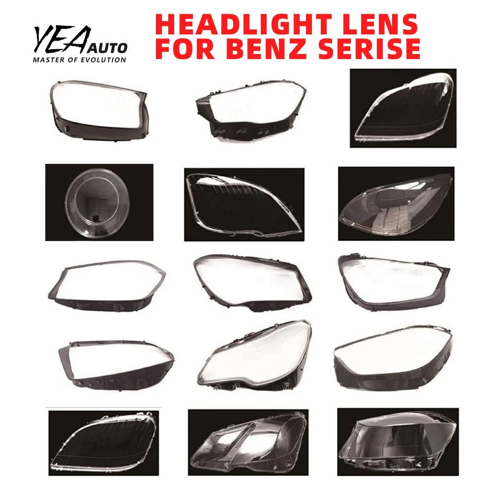 product car headlight glass lampshade cover lens for mercedes benz w203 w204 w205 w212 w213 w220 w222 w117 lens cover housing back base-34