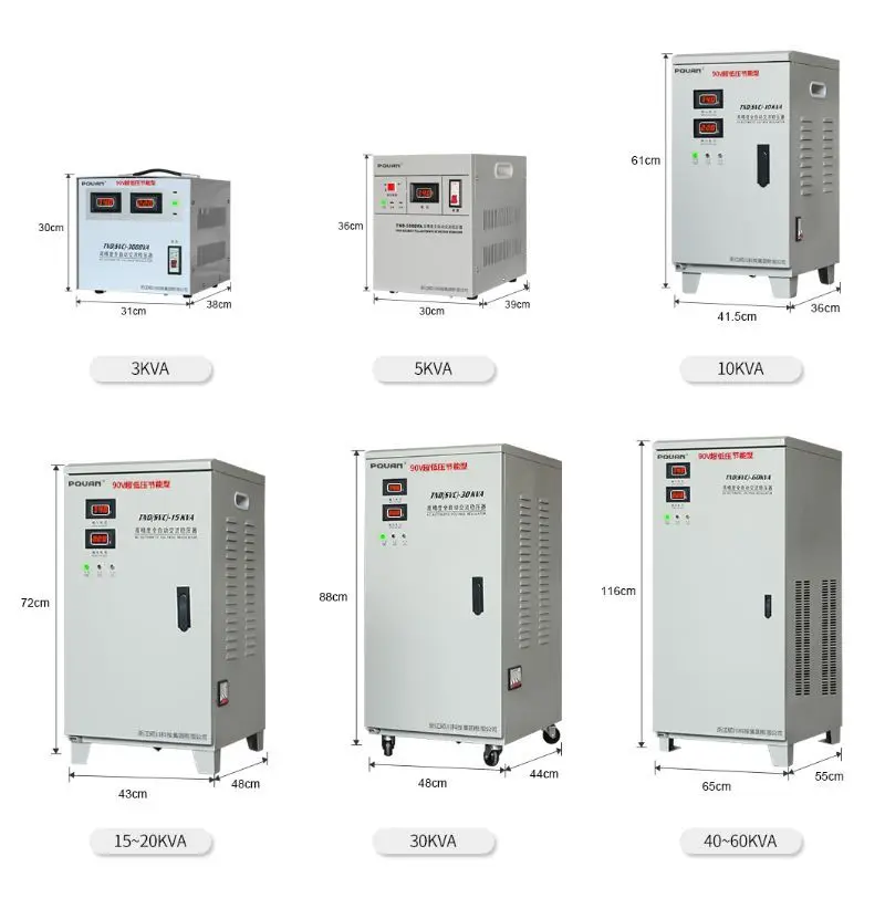 3-60kva Factory Price AVR 10kva Single-phase Servo Motor Voltage Stabilizer Output 220v Copper factory
