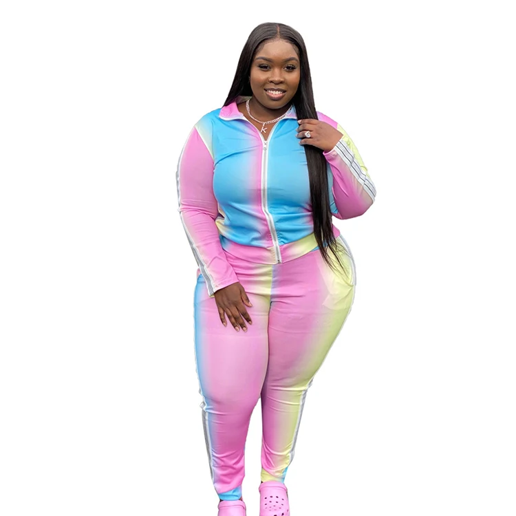 pink jogging suits plus size