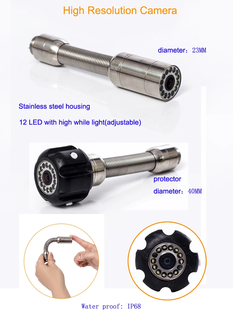 Best Video Pipe Inspection Camera 9 inch 1080p HD Screen  Drain Sewer Inspection systerm for Home pipeline&municipal projects details