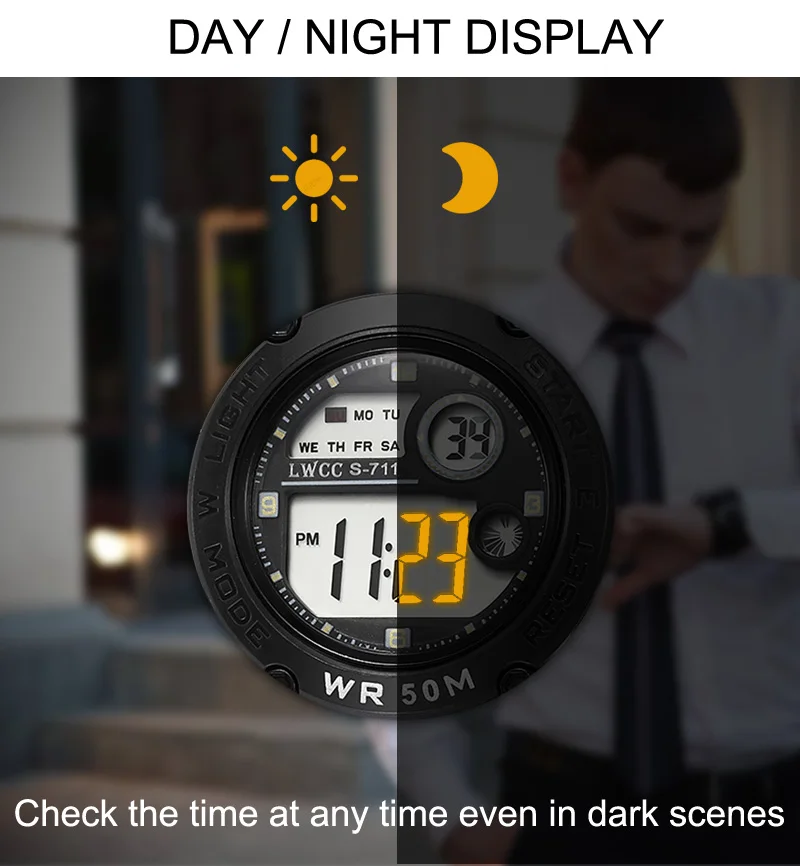 Myriver Casual Digital Sport Waterproof Couple Watches Men and Women