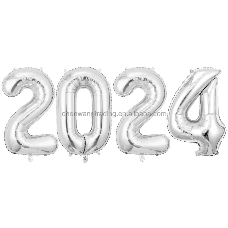 black gold new years balloons 2024