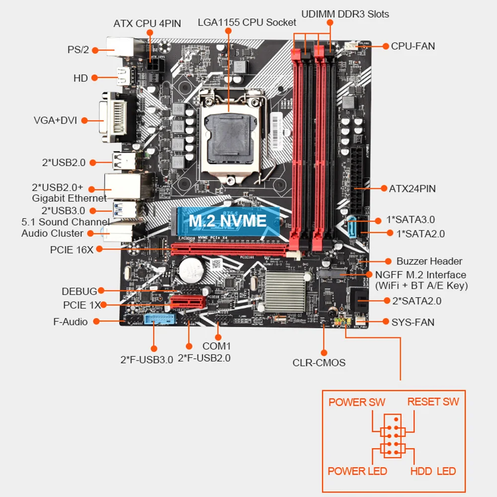 Asus B85-PRO Gamer Desktop Moederbord B85 Socket Lga 1150 I7 I5 I3 Ddr3 Max. 32gb Sata3 Usb3.0 Atx Garantie