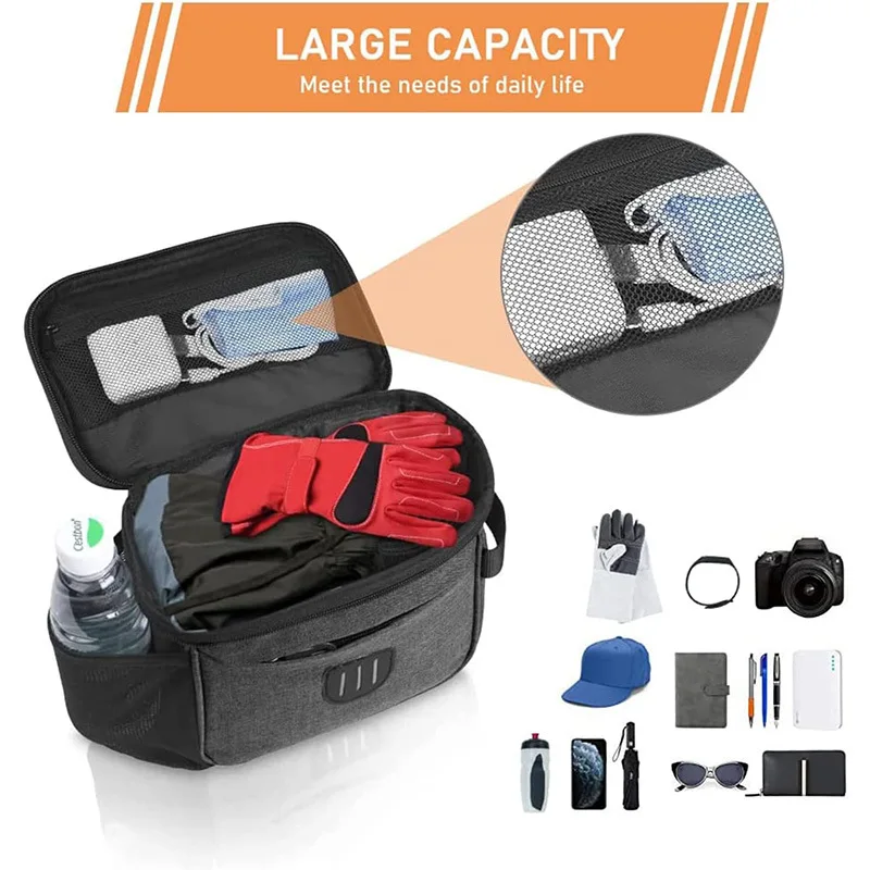Latest Waterproof 5L Adjustable Shoulder Strap Lightweight Portable Bicycle Handlebar Scooter Bike Front Rack Bag_voghion.com