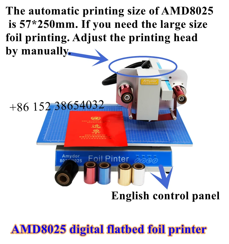 Logo Digital Hot Foil Printer Digital Foil Printing Machine Amd8025 On