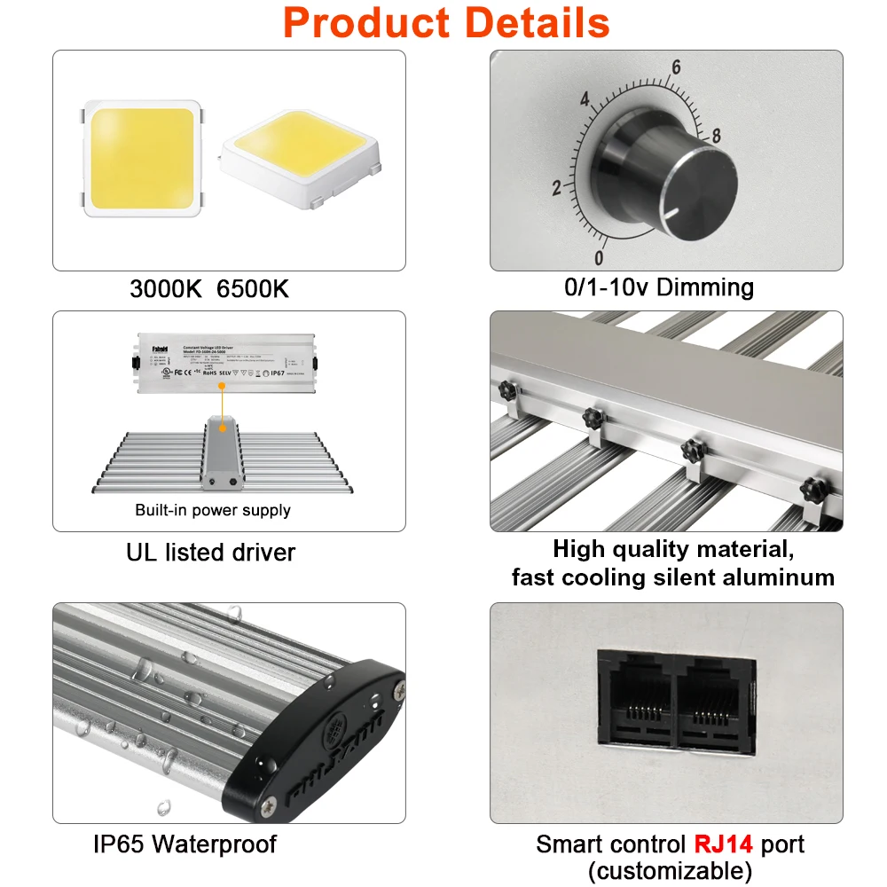 Phlizon 800W Samsung 301B Led Grow Light High Intensity Full Spectrum Led Plant Bars  Hydroponic  Led Bar Samsung Led Grow Light