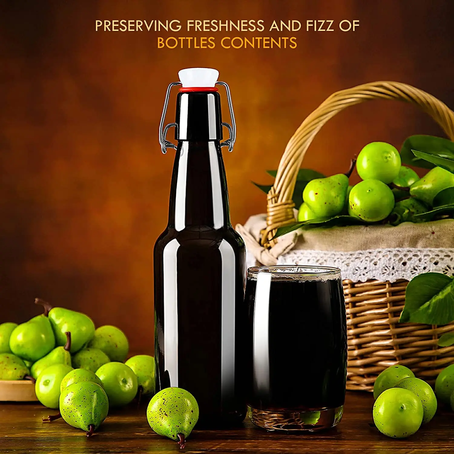 琥珀色の装飾用ガラス瓶 琥珀色の装飾用ガラス瓶 楽天市場】蓋つき 琥珀色 ガラスボトル