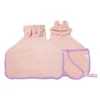Pink hooded bathrobe