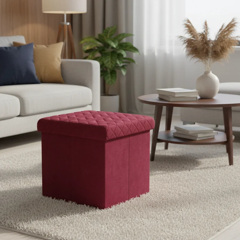 Modern Eco-Friendly Soft Foldable Fabric Large Capacity Storage Ottoman for Bedroom Living Room