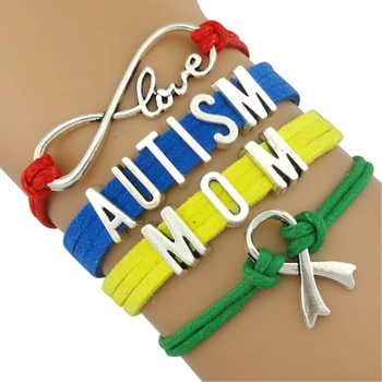 Autism Warrior Jigsaw Puzzle Pieces Grandma Nana Mom Dad Auntie Daughter Son Autism Awareness Ribbon Bracelets for Women