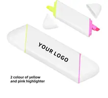 Double Head Double Color Use Simple Shape Writing Smooth Kids Gift Highlighter With Custom Logo