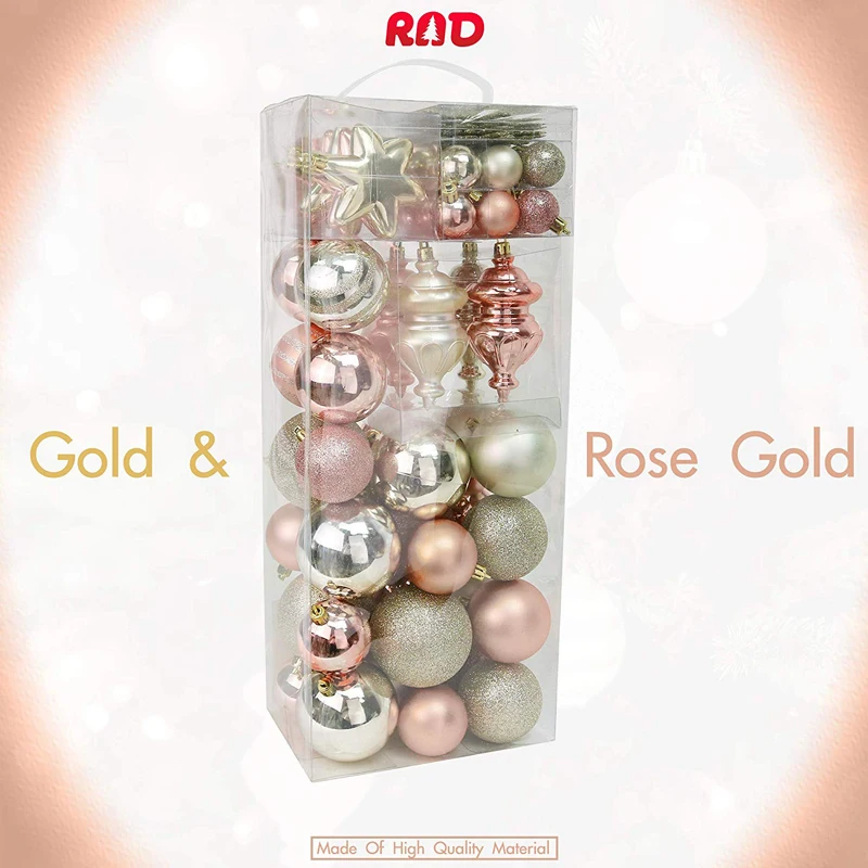 Assortment Set of Durable PVC Christmas Hanging Snowflake Ball Ornaments Customizable Size for Tree Decoration Packaged in a Box