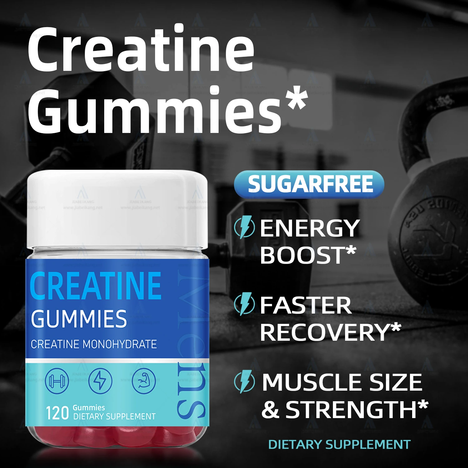 Creatine Monohydrate Boost Energy Pre Workout Supplement Gummy Muscle Building Creatine