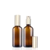 Bottiglia ambrata + spray dorato