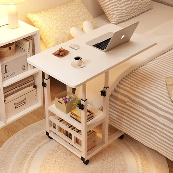 Modern Simple Small Home Furniture Movable Bedside Desk for Computer & Writing Work for Student & Bedroom Use