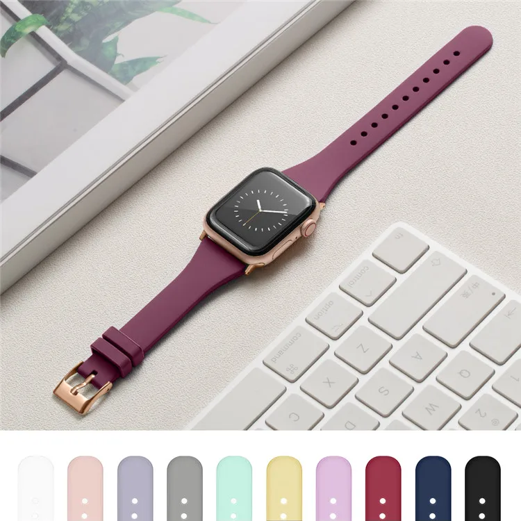 
Силиконовый резиновый спортивный ремешок для наручных часов apple watch band для Iwatch series 6 