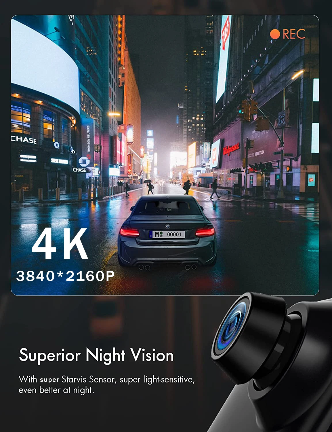 10 Inch Touch Screen Car Mirror Camera 4k Wifi Gps Dash Cam Doble