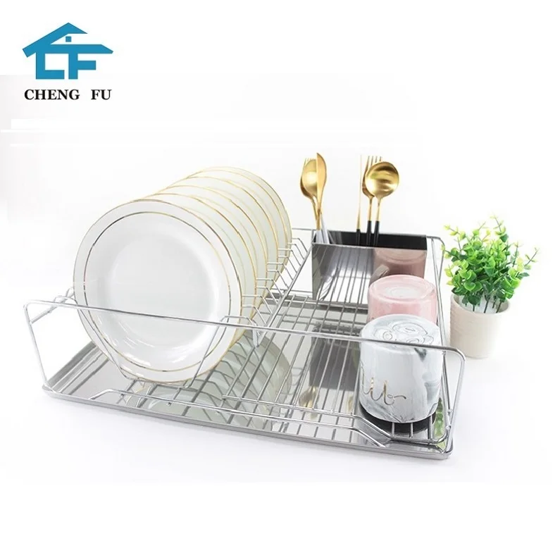 AOUAO Roll Up Dish Drying Rack,Multipurpose Stainless Steel Over The Sink  Drainer Rack,Kitchen Portable Dish Rack (Square)