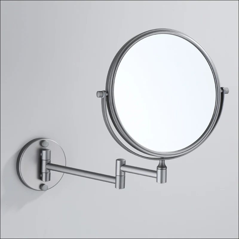 Black Bathroom Retractable Beauty Mirror Wall Hanging Folding Makeup